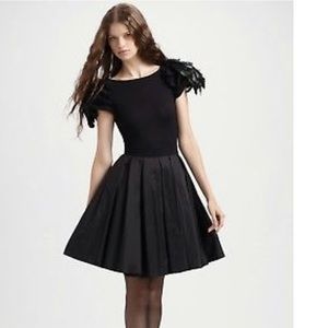 Alice and Olivia Feathered detail cocktail dress